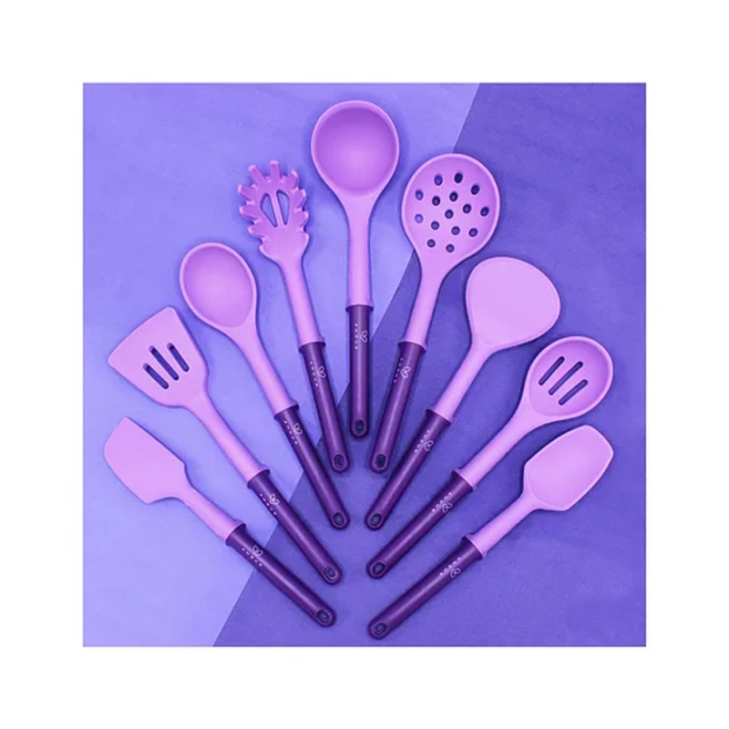 Amour Silicone Kitchen Utensils Set Pack of 9 – Purple