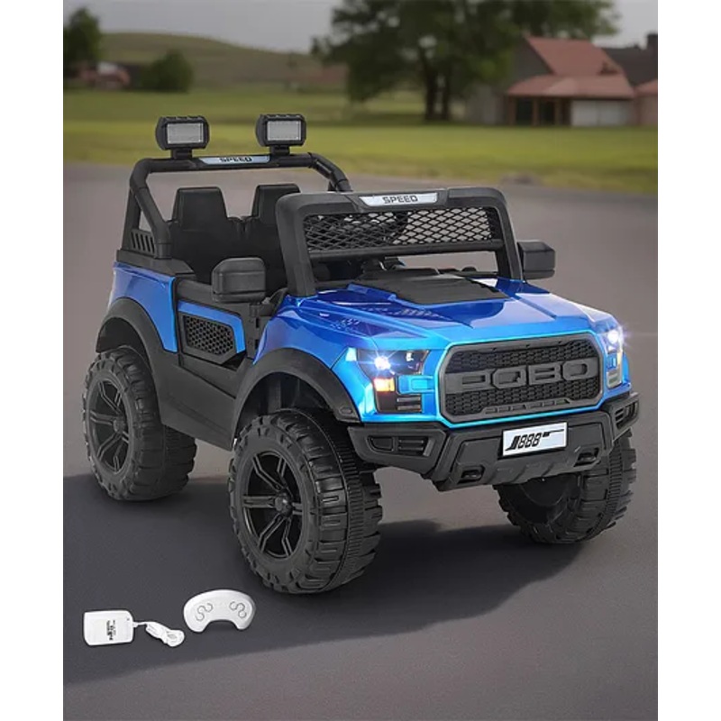 Battery Operated Ride On Jeep With Music Lights & Remote Control – Blue
