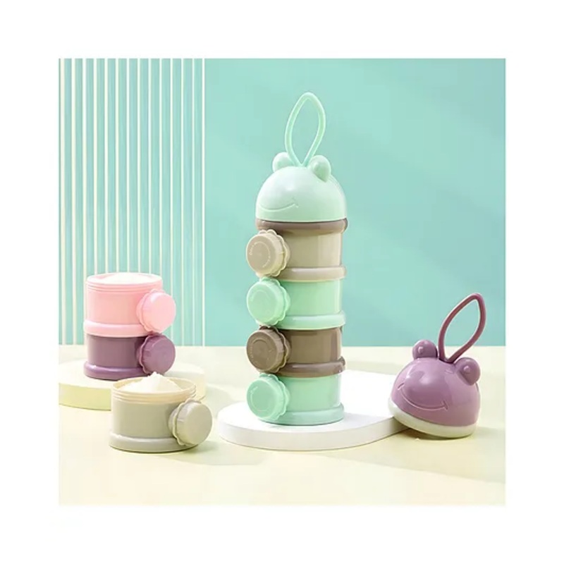 COZY VIBES Portable Four-Layer Baby Formula & Milk Powder Box Mixed Grain & Rice Cereal Packaging Targeted for Kids’ Feeding- PACK OF 1 – COLOR MAY VARY