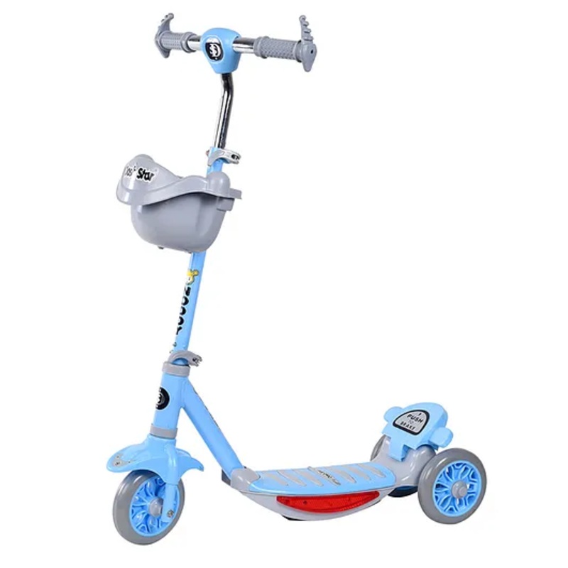 Dash Star Noddy Road Runner Kick Scooter for Kids with Music & Lighting of above 3 Years, Skating Scooter for Boys|Girls| (Blue)