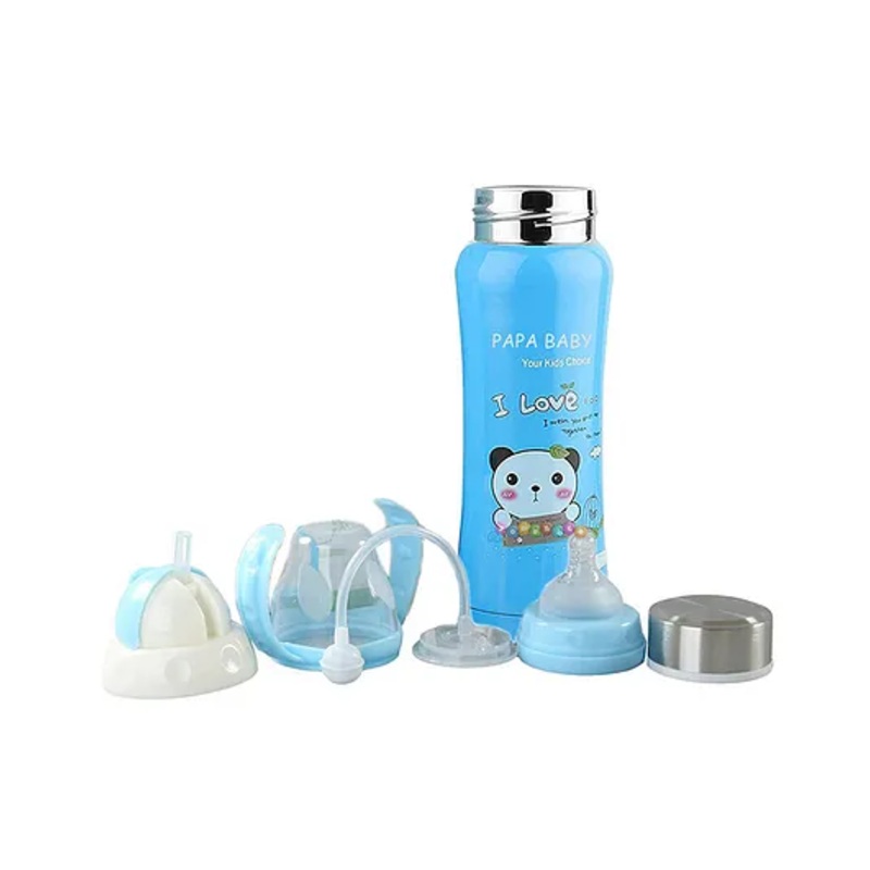 Fantasy India 3 in 1 Baby Feeding Bottle Thermo Steel Multifunctional Sipper Nipple & Straw- 240 ml