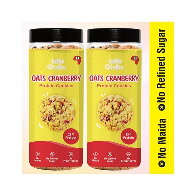 Little Grabs Oats Cranberry Cookies with 25 g Protein Pack of 2 – 150 g each