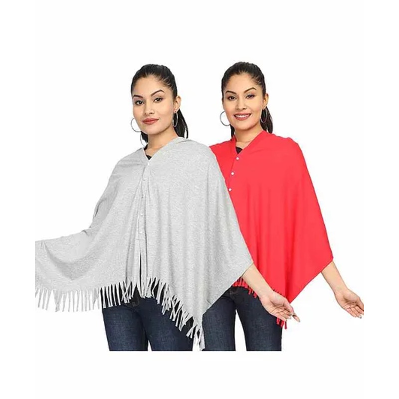 Nene Multi Purpose Nursing Shawl Pack of 2 – Grey Red