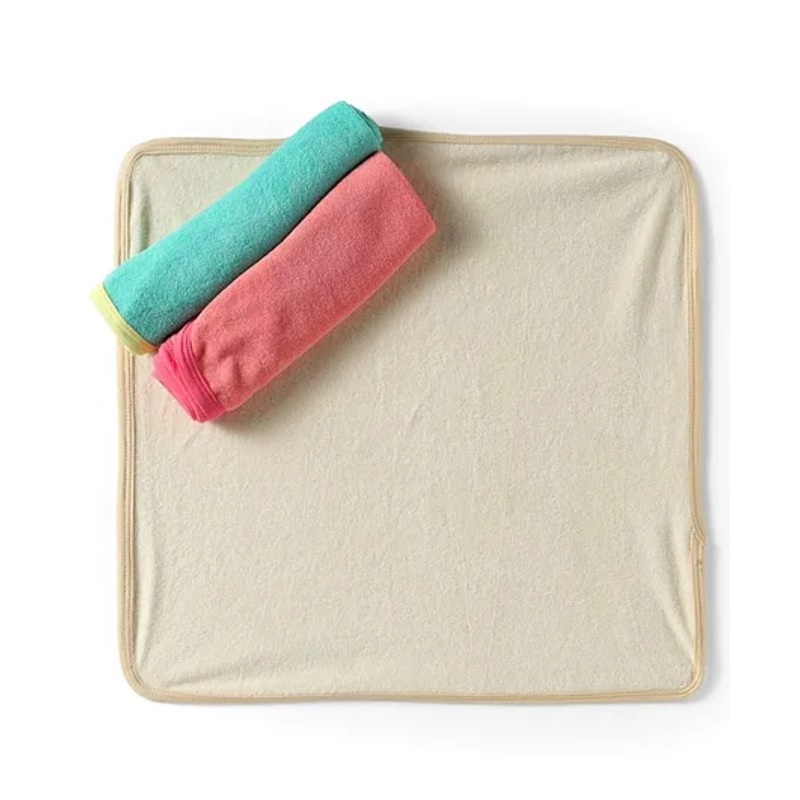 OHMS Terry Knit Wash Cloth Pack of 3 L 24 x B 22 cm – Blue Pink & White