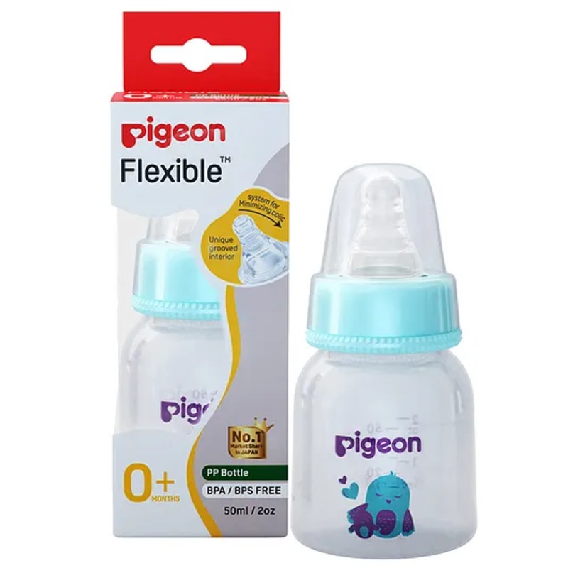Pigeon Peristaltic Nursing Bottle Rpp (Pale Blue) Birds – 50 ml