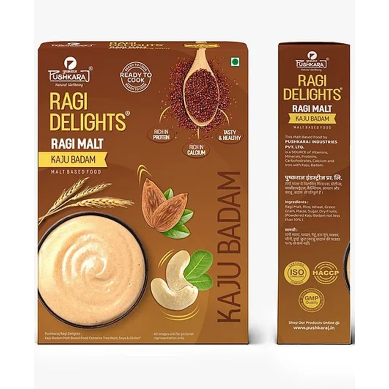PUSHKARAJ RAGI DELIGHTS KAJU BADAM PACK OF 3 250 G