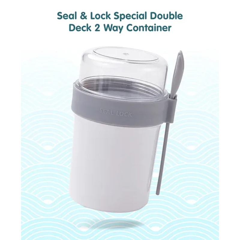 Seal & Lock Special Double Deck 2 Way Container – Grey & White