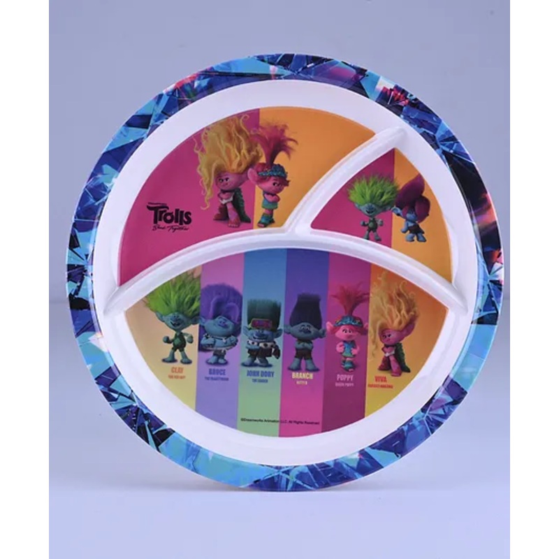 Servewell 3 Partition Plate Trolls Theme – Multicolour