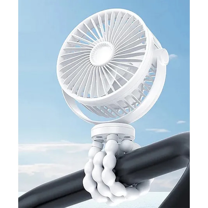 Stroller Fan With Flexible Stand – White
