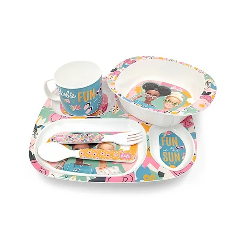 Superware Melamine Kids  Dinner Set- Barbie -Fun in the Sun ( Set of 5 )