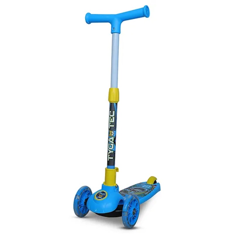 Tygatec 3 Wheel Twist Kids Scooter for Kids of 3 to 12 Years, LED Magic Wheels, Smart Kick Scooter with Fold-able & Height Adjustable Handle for Baby Boys and Girls with Foot Brakes ( Blue )