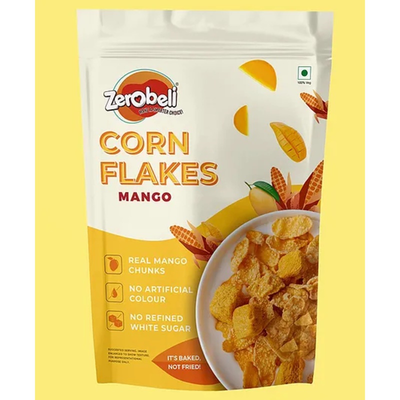 Zerobeli Real Mango Corn Flakes 260 g With Real Dried Mango Chunks