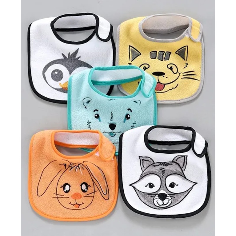 Zoe Terry Printed Bibs Pack of 5 – Multicolor