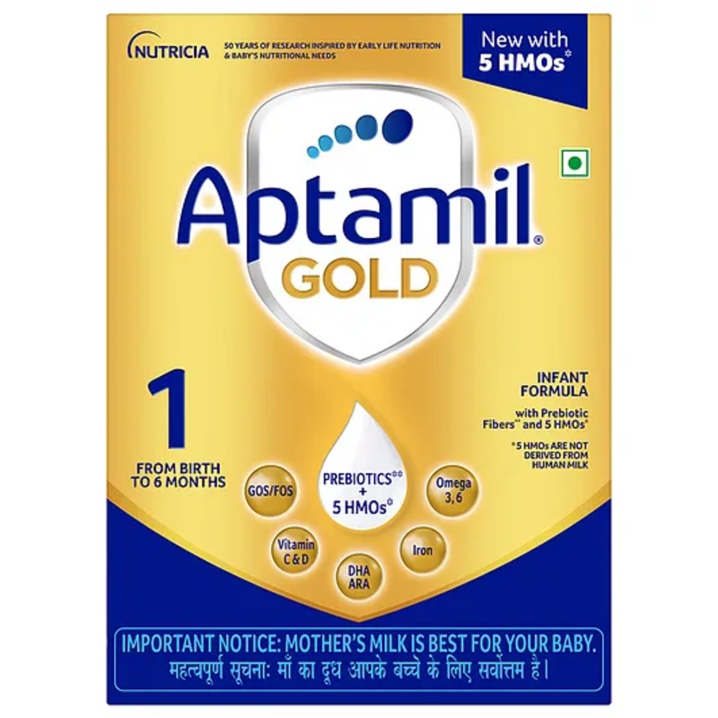 Aptamil Gold Stage 1 Formula with Prebiotics & DHA, Immune Support Infant Powder, 0-6M – 400g Box