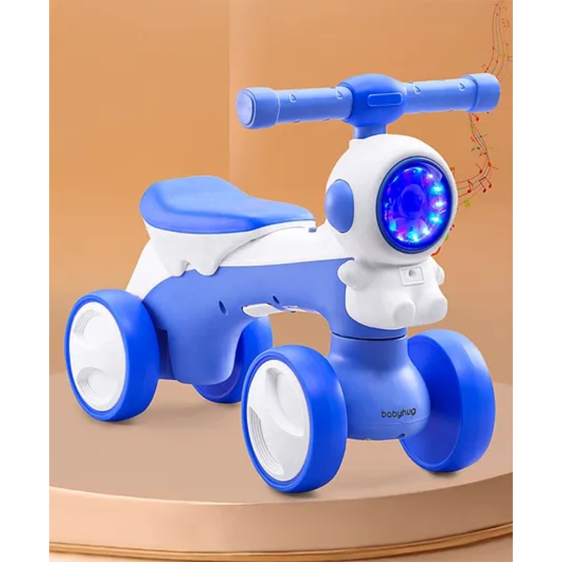 Astronaut Shape Manual Push Ride on with LED Lights & Music – Blue