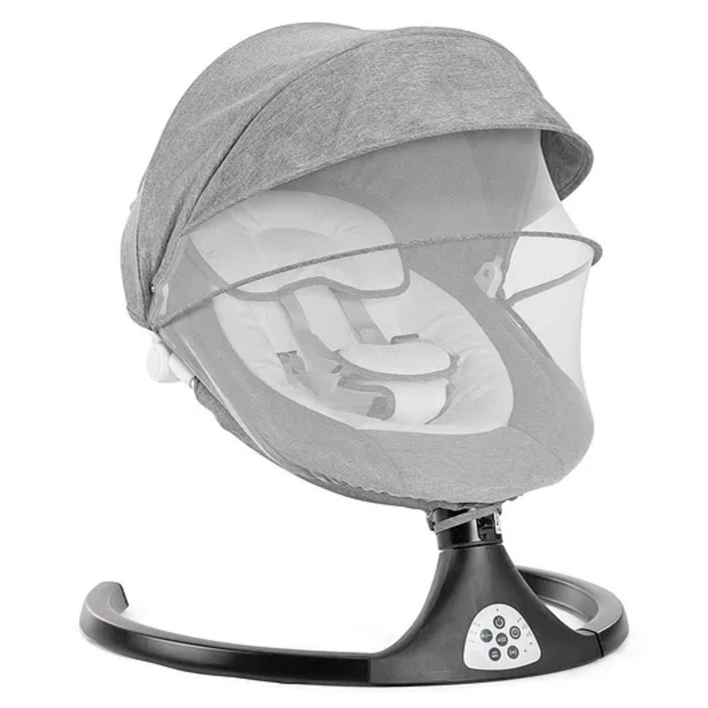 Automatic Electric Swing with Adjustable Swing Speed & Soothing Music with Mosquito Net & Safety Belt – Grey