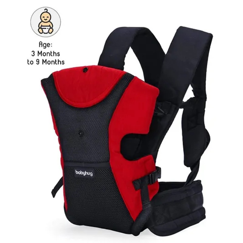 Babyhug Kangaroo Pouch 3 Way Baby Carrier – Red & Black