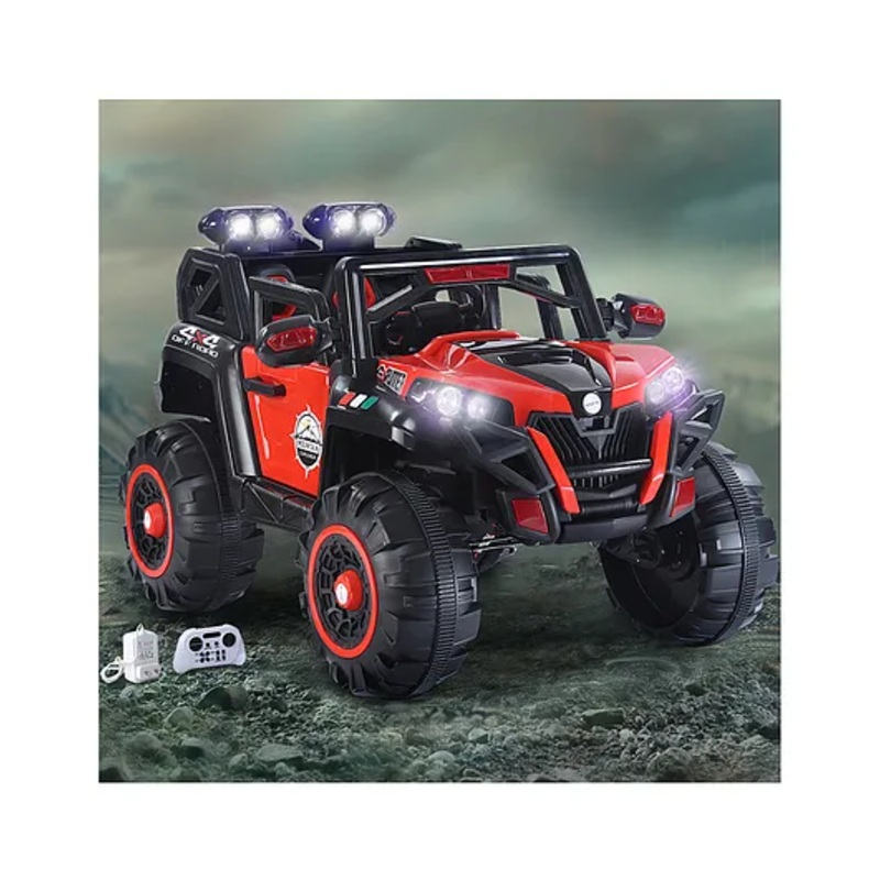 Babyhug Thunder 4X4 Battery Operated Ride On Jumbo Jeep With Music and Lights – Red