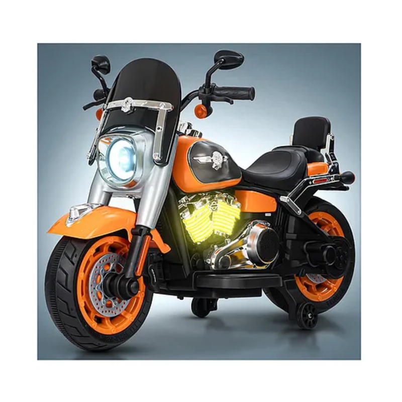 BAYBEE Thunderbolt Baby Battery Operated Bike for Kids with Foot Accelerator, Bluetooth & Music | Ride on Toy Kid’s Bike with LED Light | Baby Electric Bike for Kids  (Orange)