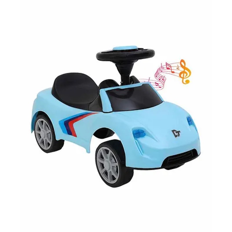 Dash Manual Push Ride on Car with Lights – Blue