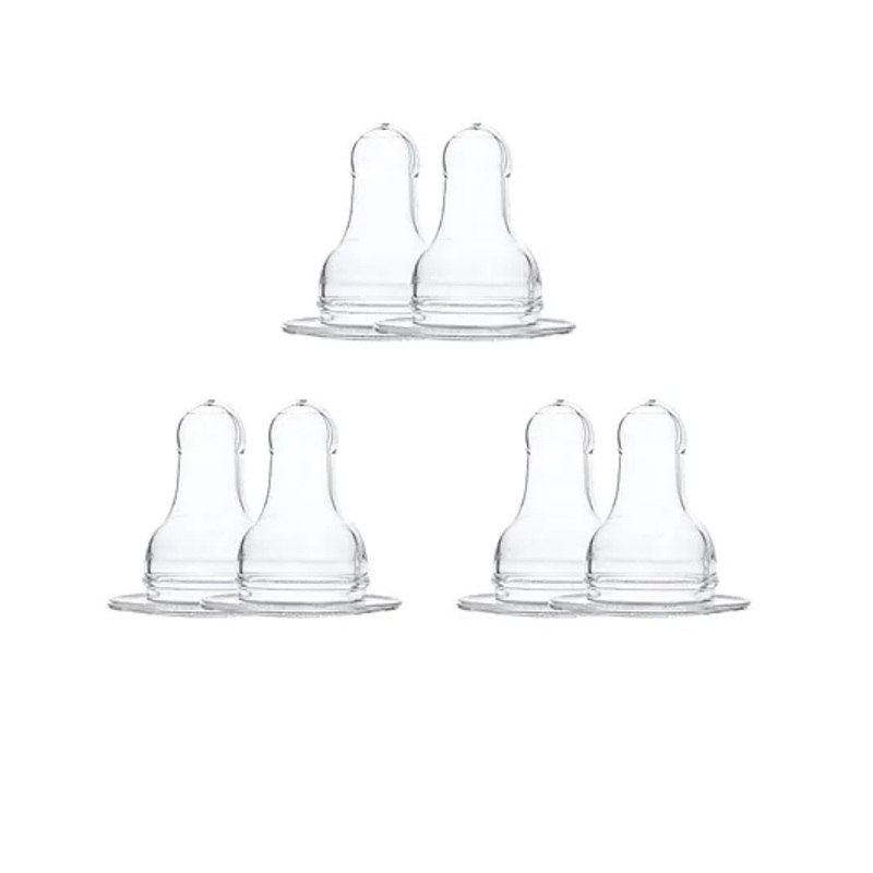 Enorme Anti Colic Easy Flow Silicone Teats Pack of 6 – White