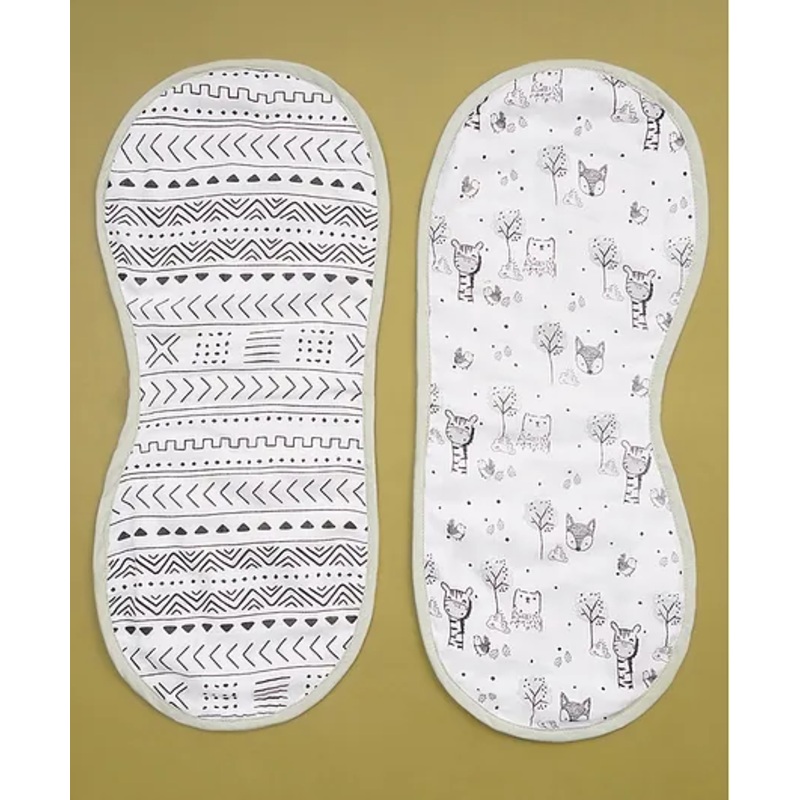 Fancy Fluff Pack of 2 Bamboo Muslin Burp Cloths – Wilderness