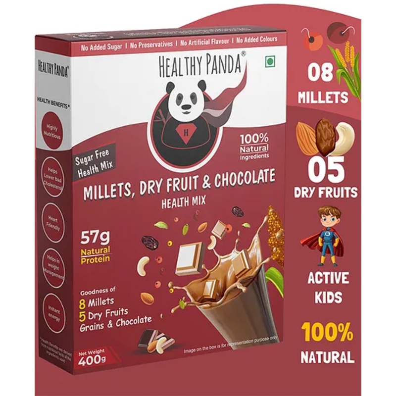 HEALTHY PANDA Choco Millet & Dryfruit Health Mix for Kids – 400g