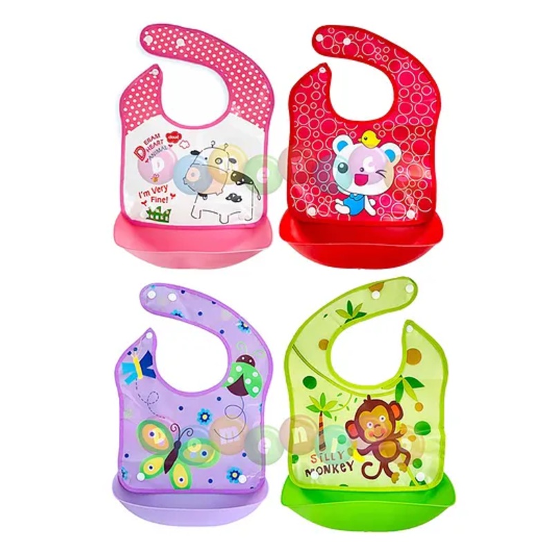 JARS Collections Sleeveless Waterproof Printed Apron Bib Pack of 4  Multicolour