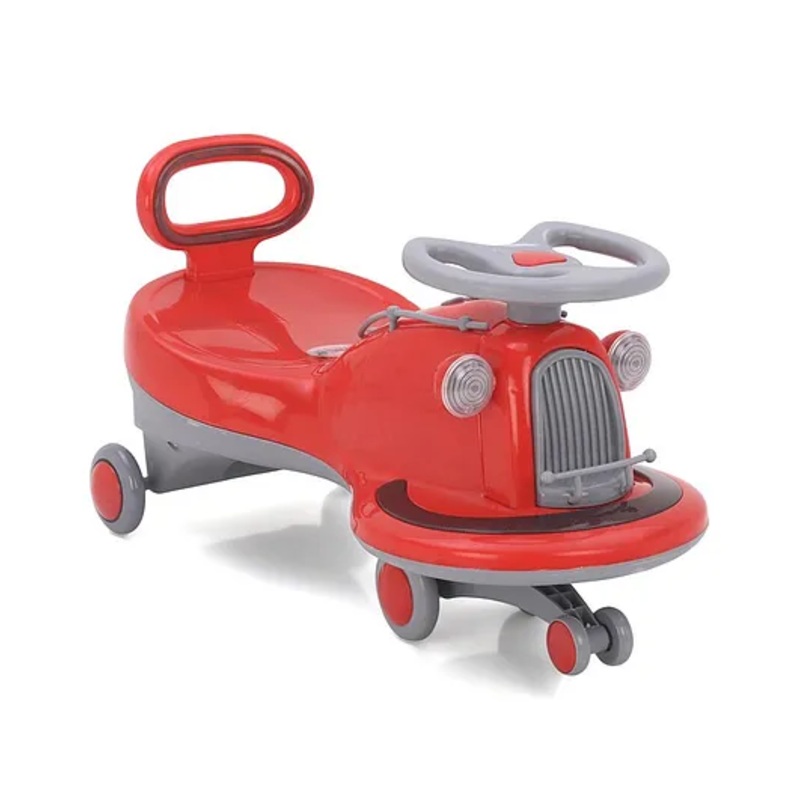 Kids Swing Car With LED Lights & Music – Red