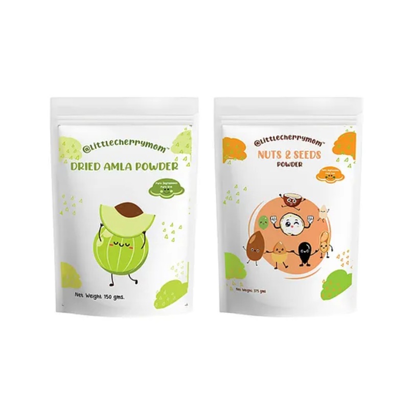 Littlecherrymom’s, Immunity Booster Combo – 1×300 g Nuts & Seeds Powder, 1×150 g Dried Amla Powder