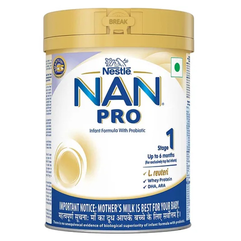 Nestle NAN PRO Stage 1 Infant Formula Milk powder for babies (Up to 6 months) with Probiotic 400 gm Tin with SmartLid