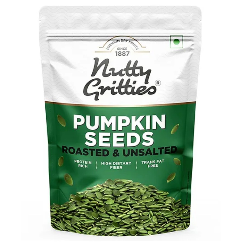 Nutty Gritties Roasted Unsalted  Pumpkin Seeds – 200 gm