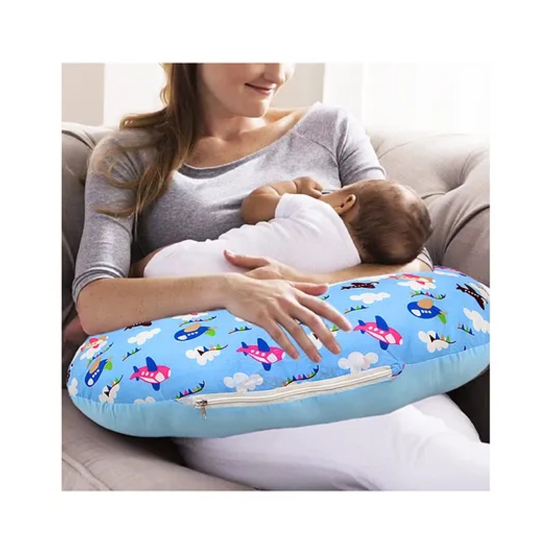 SafeChamp Skyler Multipurpose Baby Feeding Pillow Nursing Cum Maternity Pillow For New Born – Blue
