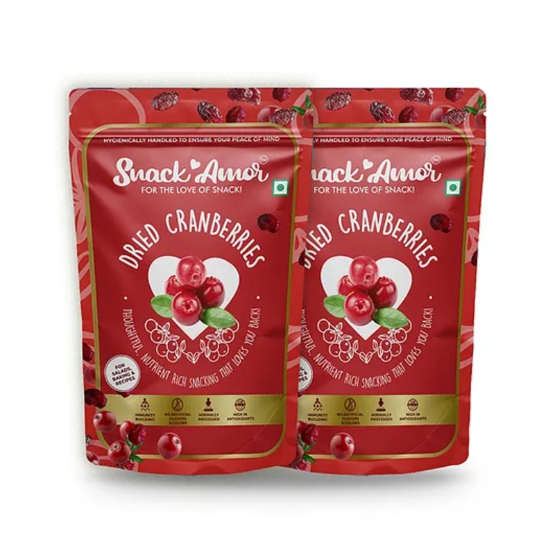 SnackAmor Premium International Dried Cranberry Sliced – 175 gm Pack Of 2