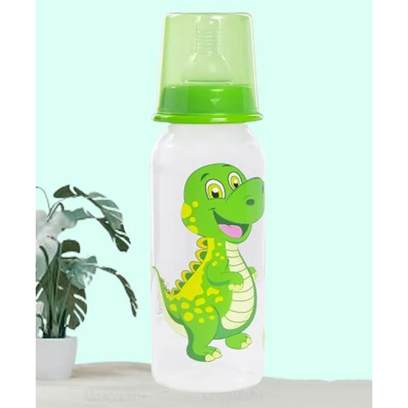 The Cheeky Kidzz Baby Feeding Liquids Milk Feeder Polypropylene Slim Neck 250 ml Bottle Sipper With  Anti Colic Silicone Nipple BPA Free (GREEN)