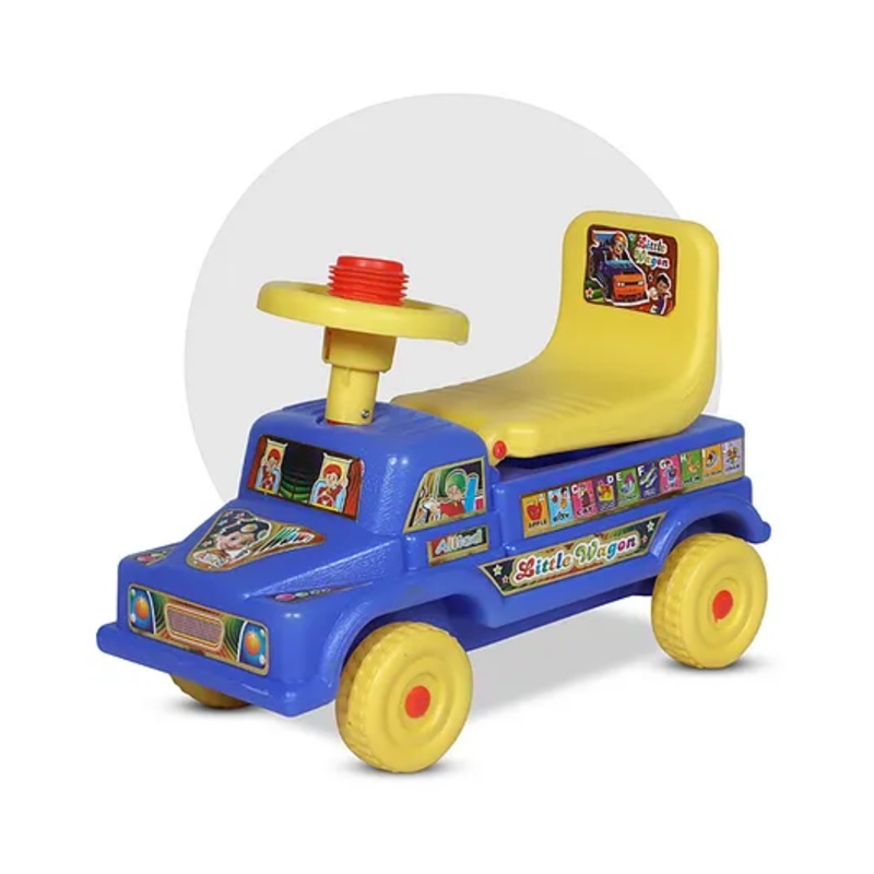 Toy Plus Little Wagon Foot to Floor Ride On – Blue Yellow