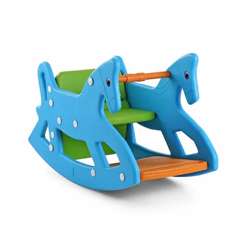 2 in 1 Rocker Cum Chair with Safety Handle – Blue Green