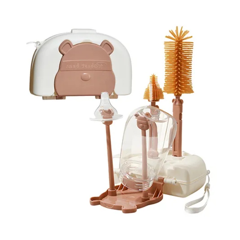 Bembika Baby Bottle Brushes: The Ultimate Bottle Brush Set For Your Baby’S Feeding Bottle Brush And Nipple Cleaner Brush Needs Milk Coffee Color-Portable 8-Piece Set