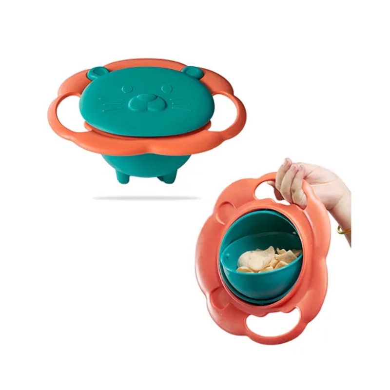 Bembika Baby Feeding Bowl – Exceptional-Quality Kids’ Bowl For Easy Feeding – Compact And Stylish Baby Anti-Scalding And Anti-Fall Food Bowl With Perfect 360 Degree Rotating For Kids (Dark Green) 450 ml
