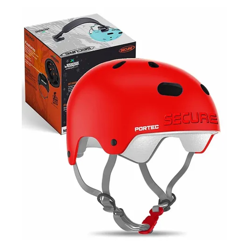 Jaspo Secure Ultra Sports Helmet for Cycling, Skating, Skateboarding – for All Age Groups (XS, Red Matte)