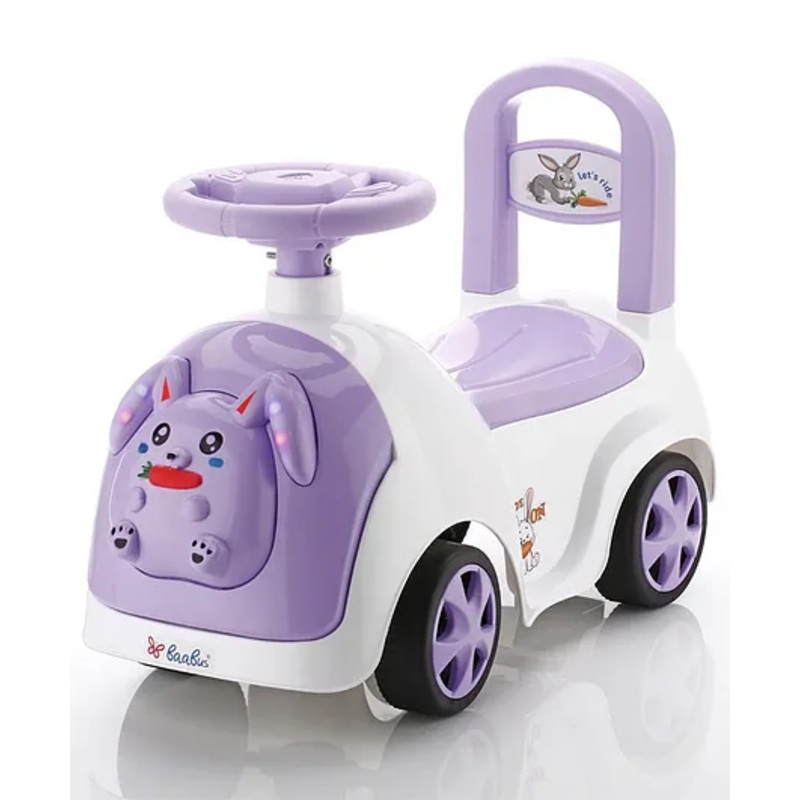 JoyRide Baby RABBIT Ride On with LED Lights & Music – Big Backrest – Under Seat Storage Utility Box – Rider for Kids – Boys – Girls