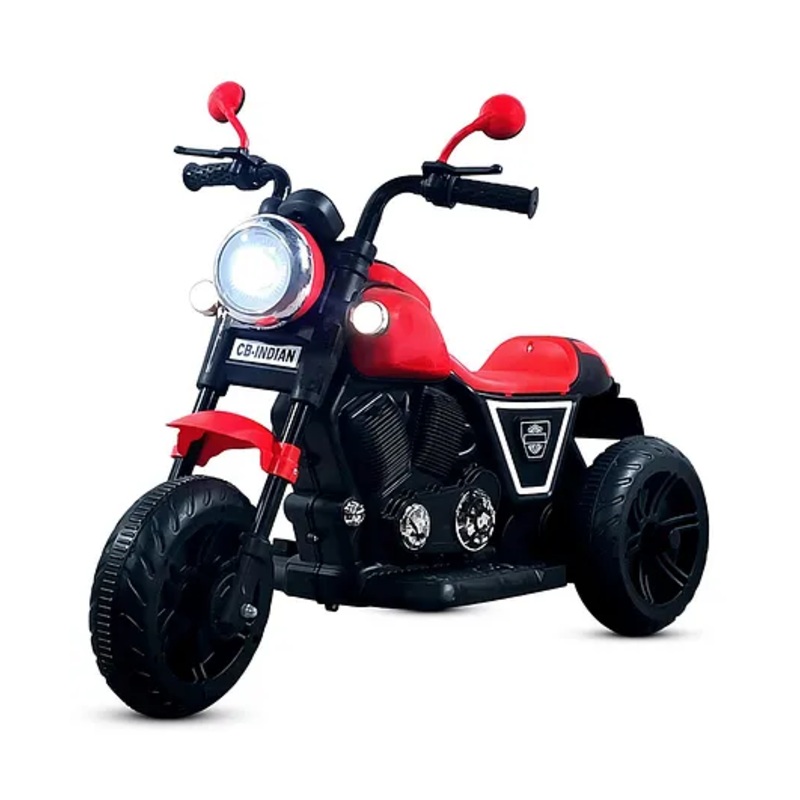 Kidsmate Urban Cruiser Electric Ride-On Bike for Kids | Stylish Chopper Design Kids Bike with LED Lights, Music & USB Bluetooth | 6V Battery-Powered Kids Motor Bike for Boys & Girls 1-5 Yrs – Red