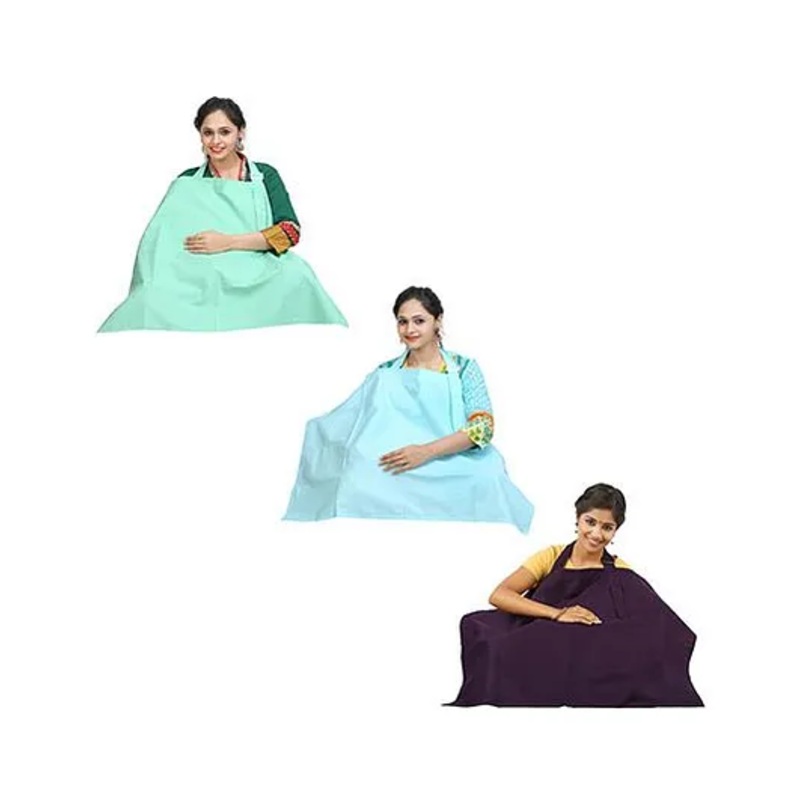 Lulamom Nursing Cover Pack of 3 – Green Aqua Aubergine