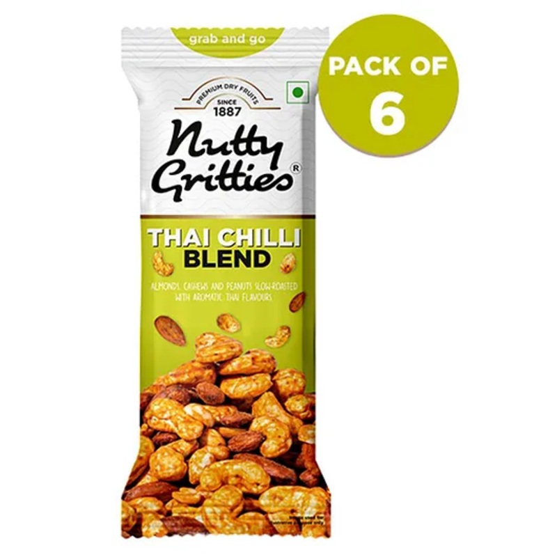Nutty Gritties Thai Chilli Blend Trail Mix (Pack of 6 x 40g each) – 240g