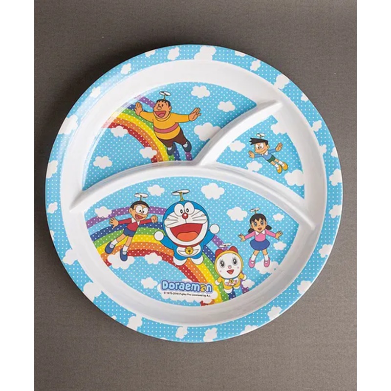 Superware Melamine  3 Section Plate- Doraemon Rainbow