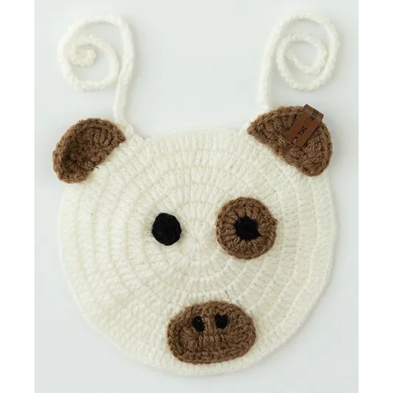 The Original Knit Puppy Design Bib – Off White