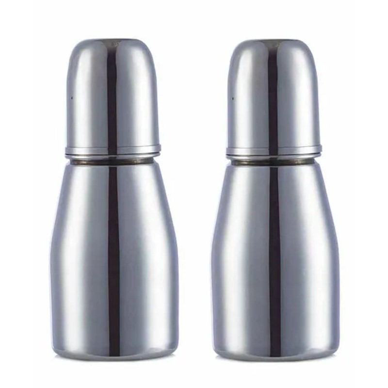 VParents Stainless Steel Feeding Bottle Pack of 2 – 250 ml