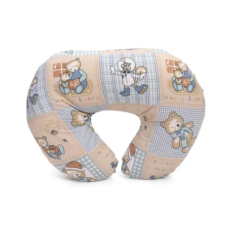 Babyhug Cotton Feeding Pillow Teddy Bear Print – Blue
