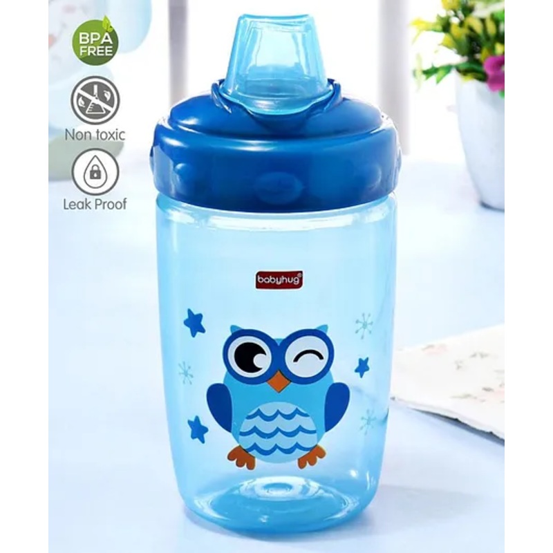 Babyhug Owl Print Soft Silicone Spout Sipper Blue – 360 ml