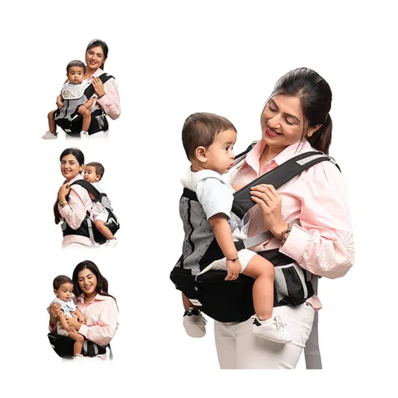 BAYBEE Neonest Hip Seat Baby Carrier for 0 to 3 Year Baby | Baby Carrier for New Born with 6 Carry Position | Adjustable Hands Free Baby Carry Bag with Lumbar Support & Wide Seat Cushion